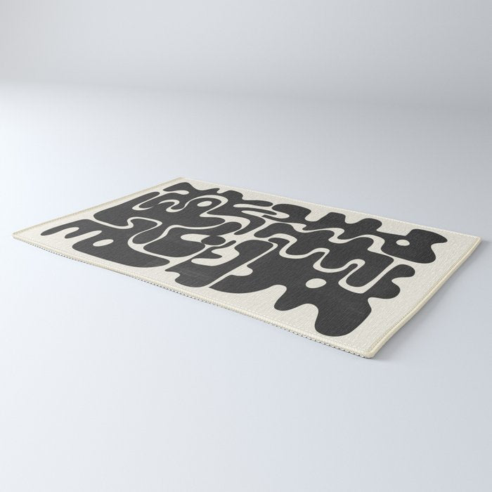 Minimal Abstract Maze - Noir Rug Gallery Image 3