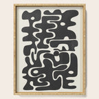 Minimal Abstract Maze - Noir Serving Tray Gallery Image 1