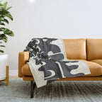 Minimal Abstract Maze - Noir Throw Blanket Gallery Image 1