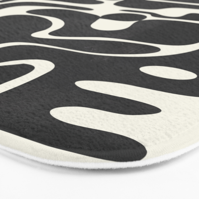 Minimal Abstract Maze - Noir Bath Mat Gallery Image 3