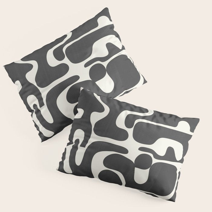 Minimal Abstract Maze - Noir Pillow Sham Gallery Image 3