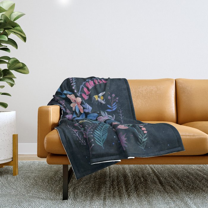 Bees Garden Throw Blanket Gallery Image 1