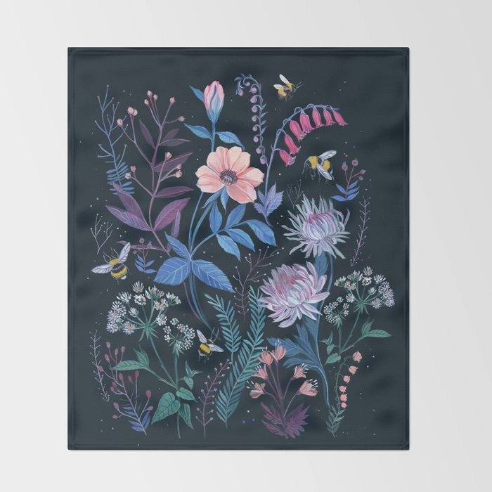 Bees Garden Throw Blanket Gallery Image 2