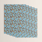Blue Floral Retro Wrapping Paper Gallery Image 3