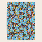 Blue Floral Retro Poster Gallery Image 4