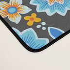 Blue Floral Retro Desk Mat Gallery Image 4