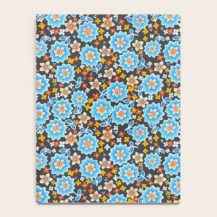 Blue Floral Retro Notebook Gallery Image 4