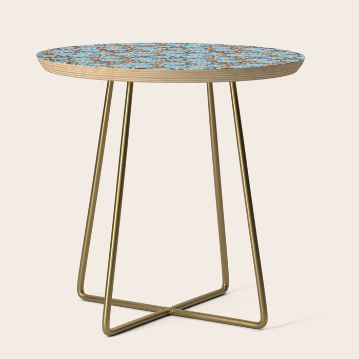 Blue Floral Retro Side Table Gallery Image 1
