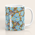 Blue Floral Retro Coffee Mug Gallery Image 1