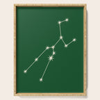 Taurus Zodiac Star Constellation Line Art Green Serving Tray Gallery Image 1