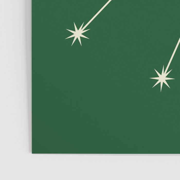 Taurus Zodiac Star Constellation Line Art Green Poster Gallery Image 3