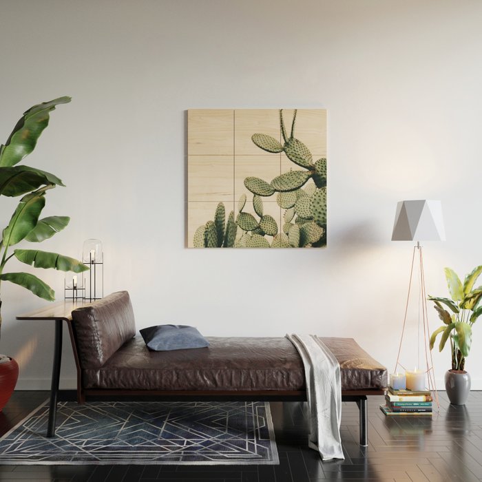 Cactus on blue sky #society6 #decor #buyart Wood Wall Art Gallery Image 2