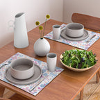 Playful Floral Garden Pattern  Pink Blue and Lavender Flowers with Butterflies and Bows Placemat Gallery Image 2