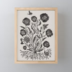 Pansies with Bumblebees Mini Art Print Gallery Image 1