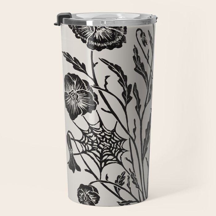 Pansies with Bumblebees Travel Mug Gallery Image 3