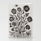 Pansies with Bumblebees Stationery Card Gallery Image 2