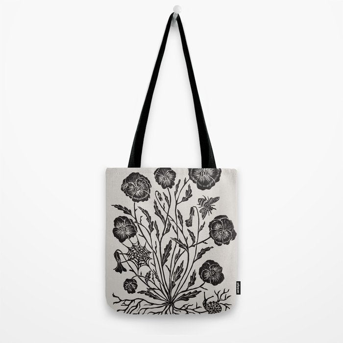 Pansies with Bumblebees Tote Bag Gallery Image 2