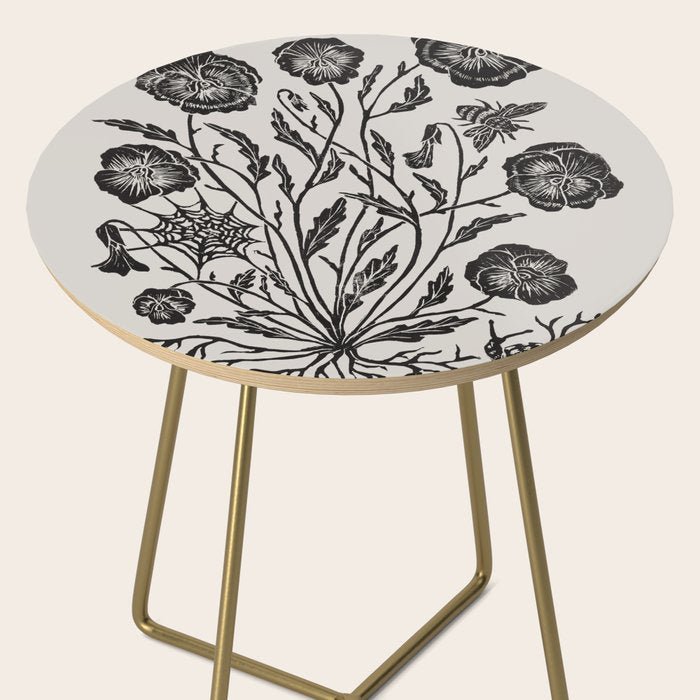 Pansies with Bumblebees Side Table Gallery Image 2