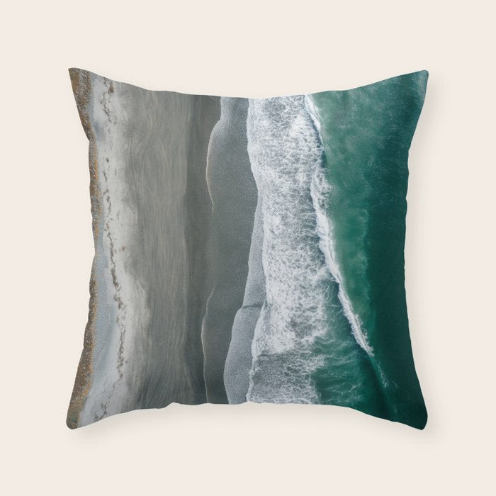 Aerial Coastlines - Modern Ocean Photography Print Throw Pillow Gallery Image 1