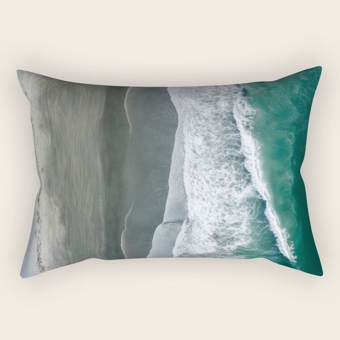 Aerial Coastlines - Modern Ocean Photography Print Rectangular Pillow Gallery Image 1