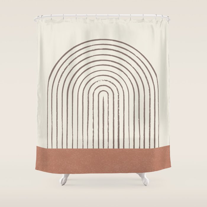Arch Gray Pink Shower Curtain Gallery Image 1