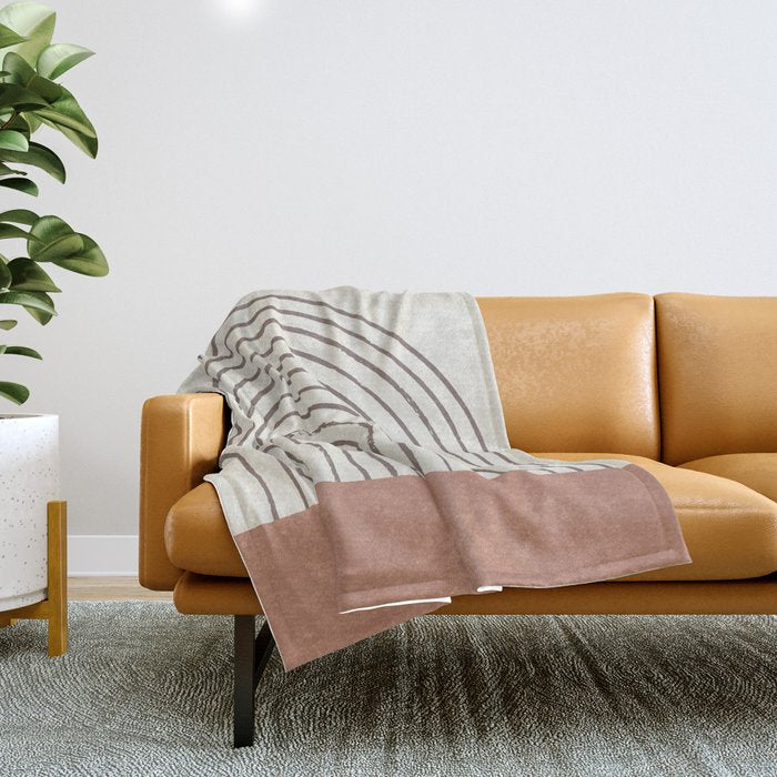 Arch Gray Pink Throw Blanket Gallery Image 1