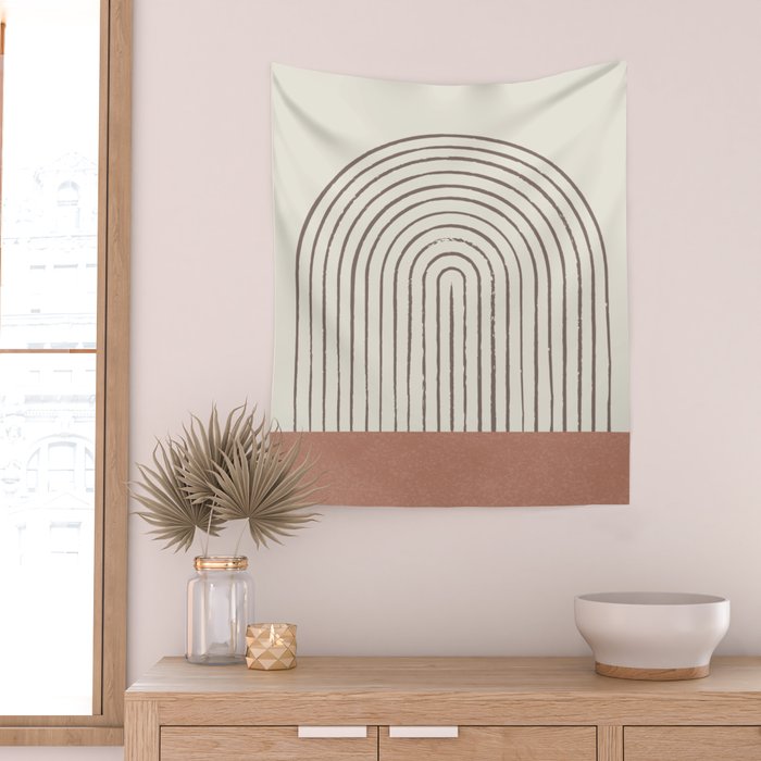 Arch Gray Pink Wall Tapestry Gallery Image 2