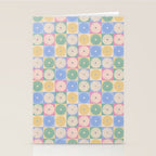 Retro Flowers Check Pattern XXIV Stationery Card Gallery Image 2