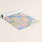 Retro Flowers Check Pattern XXIV Yoga Mat Gallery Image 2