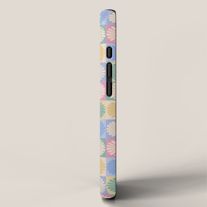 Retro Flowers Check Pattern XXIV iPhone Case Gallery Image 2