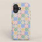 Retro Flowers Check Pattern XXIV iPhone Case Gallery Image 1