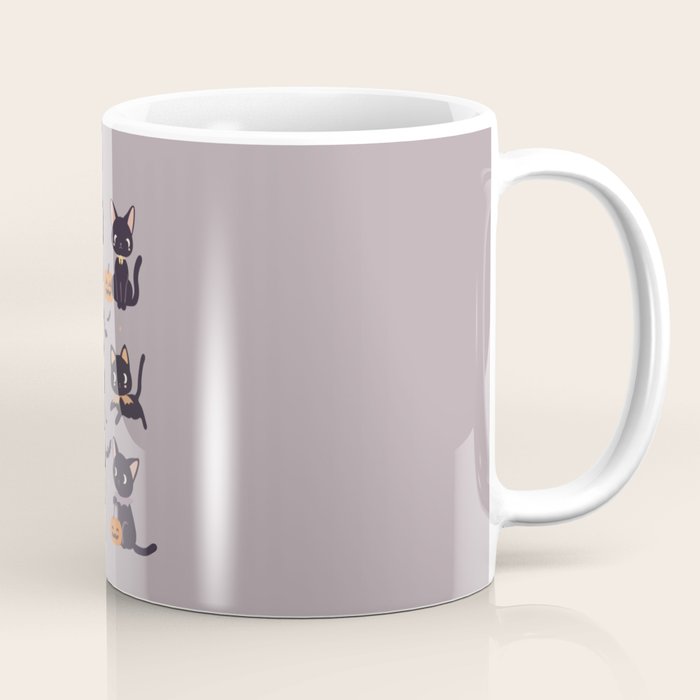 Cute Halloween Witch Cats and Pumpkins  Coffee Mug Gallery Image 1