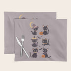 Cute Halloween Witch Cats and Pumpkins  Placemat Gallery Image 1