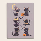 Cute Halloween Witch Cats and Pumpkins  Notebook Gallery Image 4