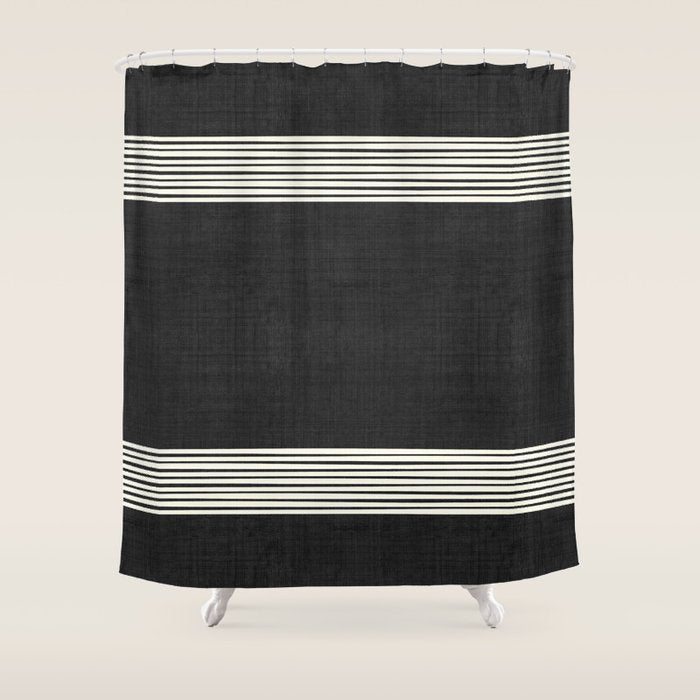 Band in Black and White Shower Curtain Gallery Image 1