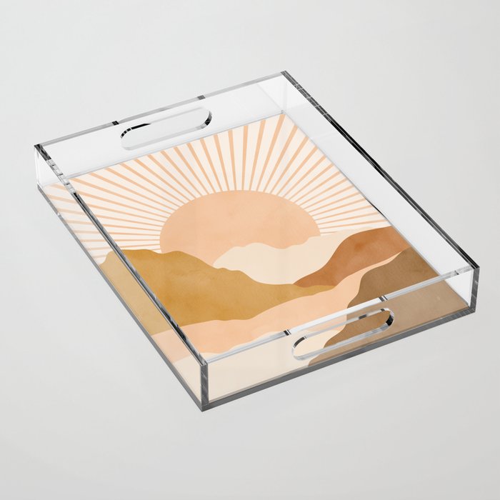 Warm Color Hills Acrylic Tray Gallery Image 1