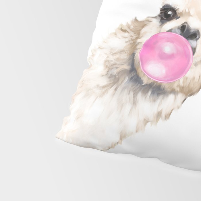 Bubble Gum Sneaky Llama Pillow Sham Gallery Image 4