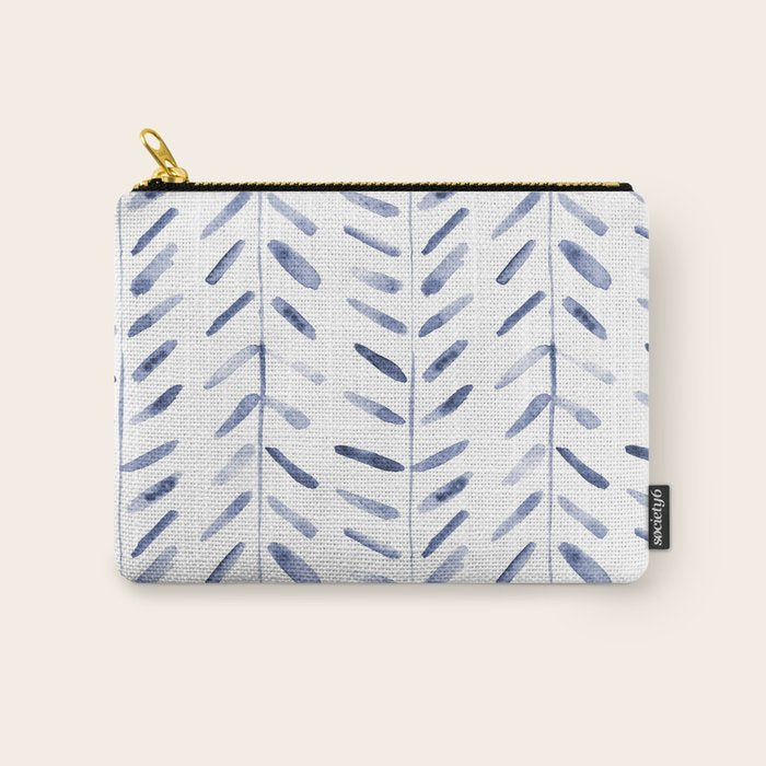 Indigo cuteness - watercolor abstract herringbone Carry All Pouch Gallery Image 1