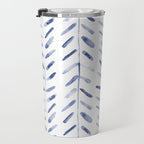 Indigo cuteness - watercolor abstract herringbone Travel Mug Gallery Image 3