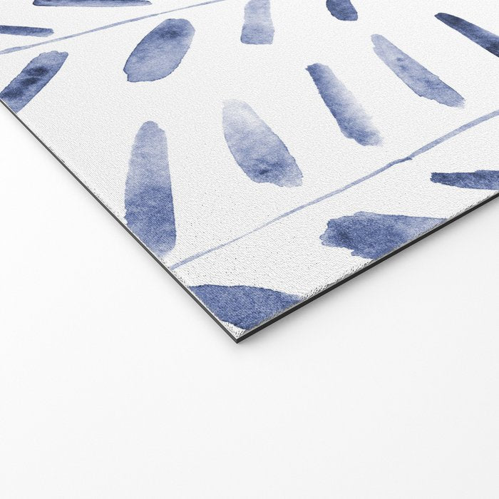 Indigo cuteness - watercolor abstract herringbone Welcome Mat Gallery Image 2