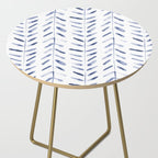 Indigo cuteness - watercolor abstract herringbone Side Table Gallery Image 2