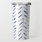 Indigo cuteness - watercolor abstract herringbone Travel Mug Gallery Image 2