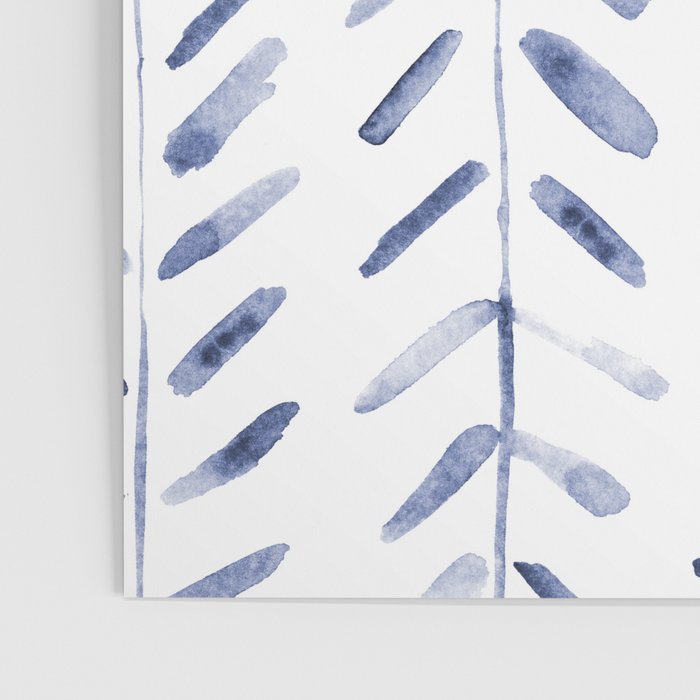 Indigo cuteness - watercolor abstract herringbone Poster Gallery Image 3