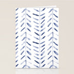 Indigo cuteness - watercolor abstract herringbone Stationery Card Gallery Image 2
