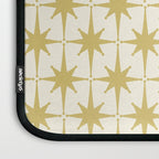 Midcentury Modern Atomic Starburst Pattern in Retro Gold and Cream Tones Laptop Sleeve Gallery Image 3