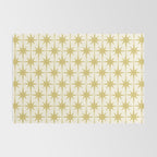 Midcentury Modern Atomic Starburst Pattern in Retro Gold and Cream Tones Rug Gallery Image 2
