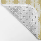 Midcentury Modern Atomic Starburst Pattern in Retro Gold and Cream Tones Bath Mat Gallery Image 2