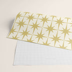 Midcentury Modern Atomic Starburst Pattern in Retro Gold and Cream Tones Wrapping Paper Gallery Image 2