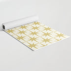 Midcentury Modern Atomic Starburst Pattern in Retro Gold and Cream Tones Yoga Mat Gallery Image 2