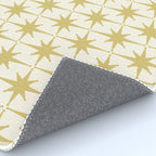 Midcentury Modern Atomic Starburst Pattern in Retro Gold and Cream Tones Rug Gallery Image 4